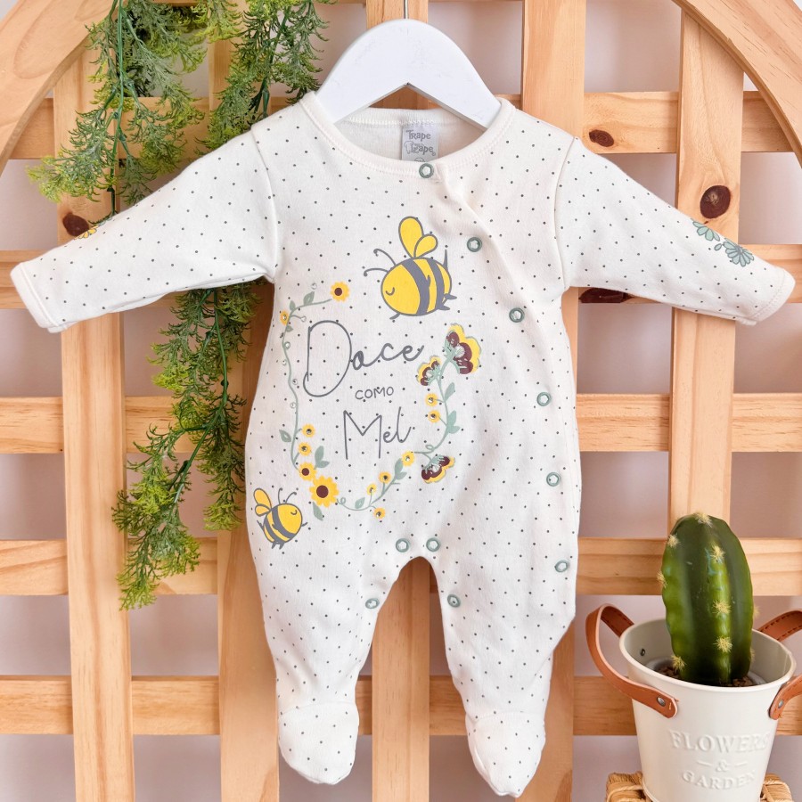 Macacão Trape Zape - Doce Como Mel - Off White